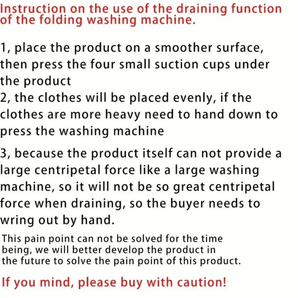 Mini Portable Washing Machine, Suitable Camping, RV, Travel, 8L Folding Washing